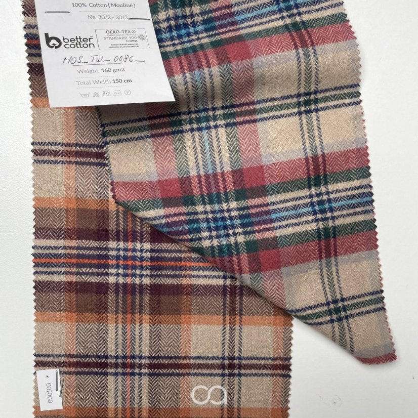 Extra jemné flanely z bavlny Mouliné I 160 g/m2