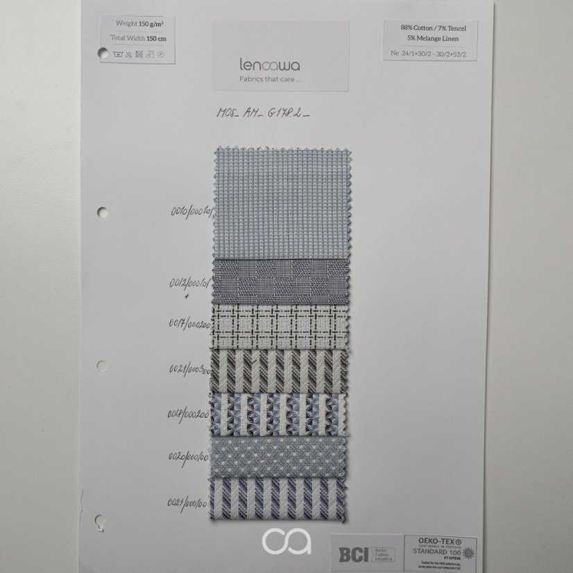 Tkaniny ze směsi bavlny, lnu a TENCEL™ Lyocellu I 150 g/m2