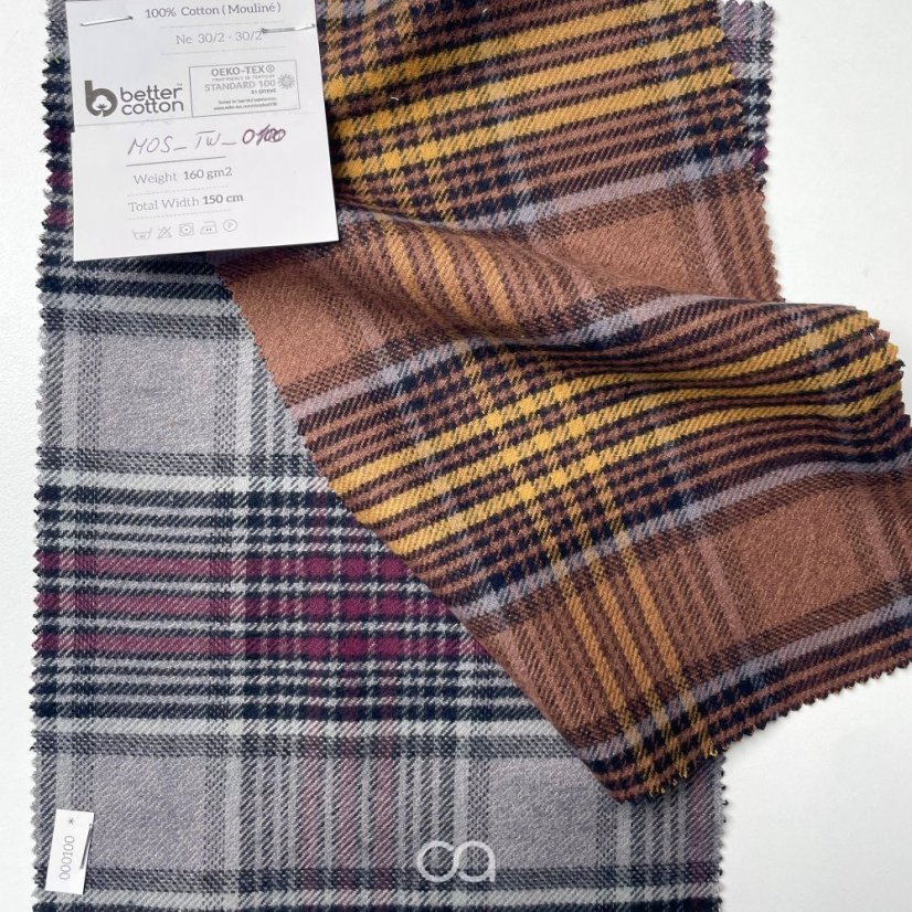 Extra jemné flanely z bavlny Mouliné I 160 g/m2