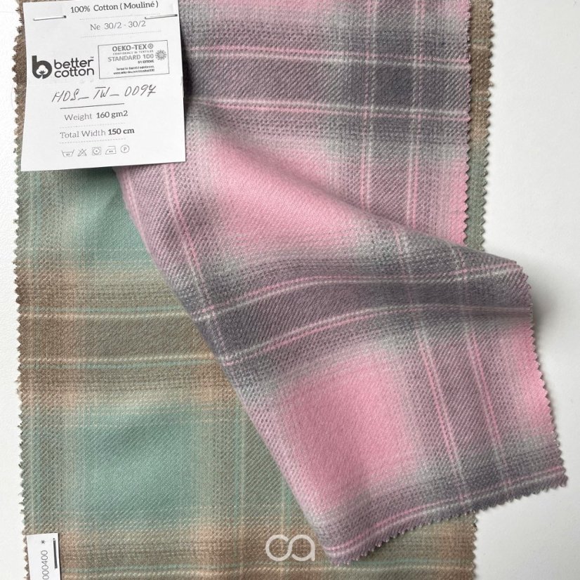 Extra jemné flanely z bavlny Mouliné I 160 g/m2