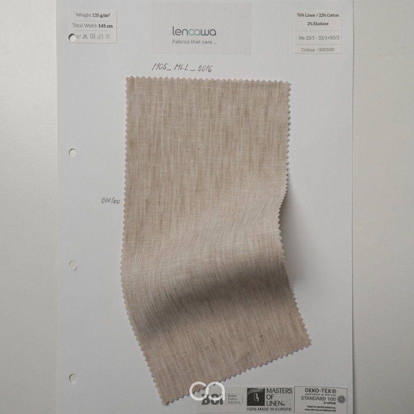 100% lněné tkaniny I 126 g/m2