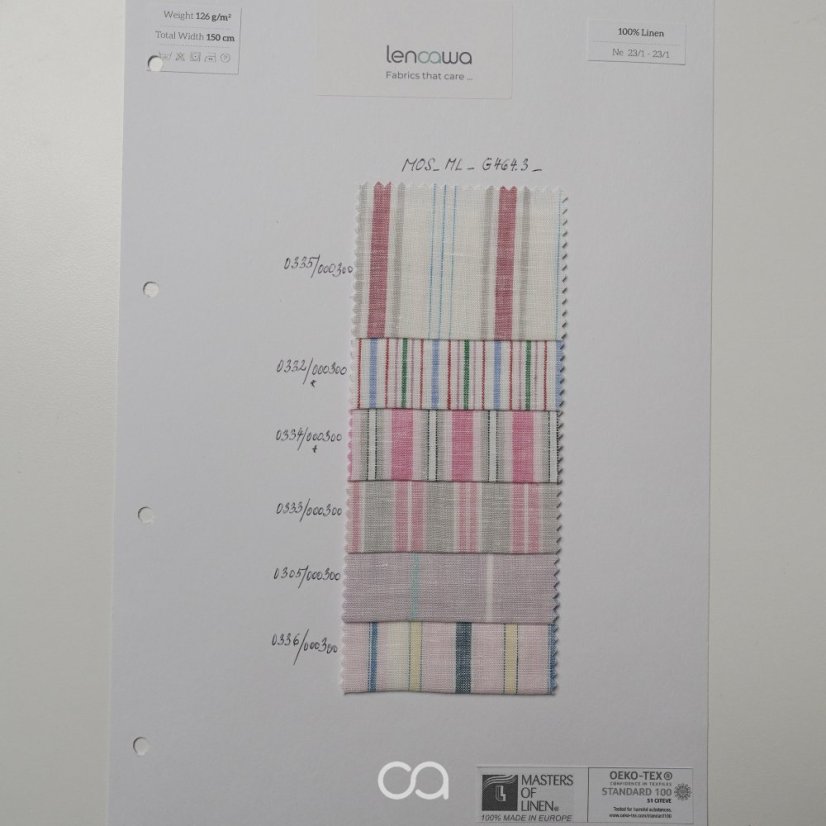 100% lněné tkaniny I 126 g/m2