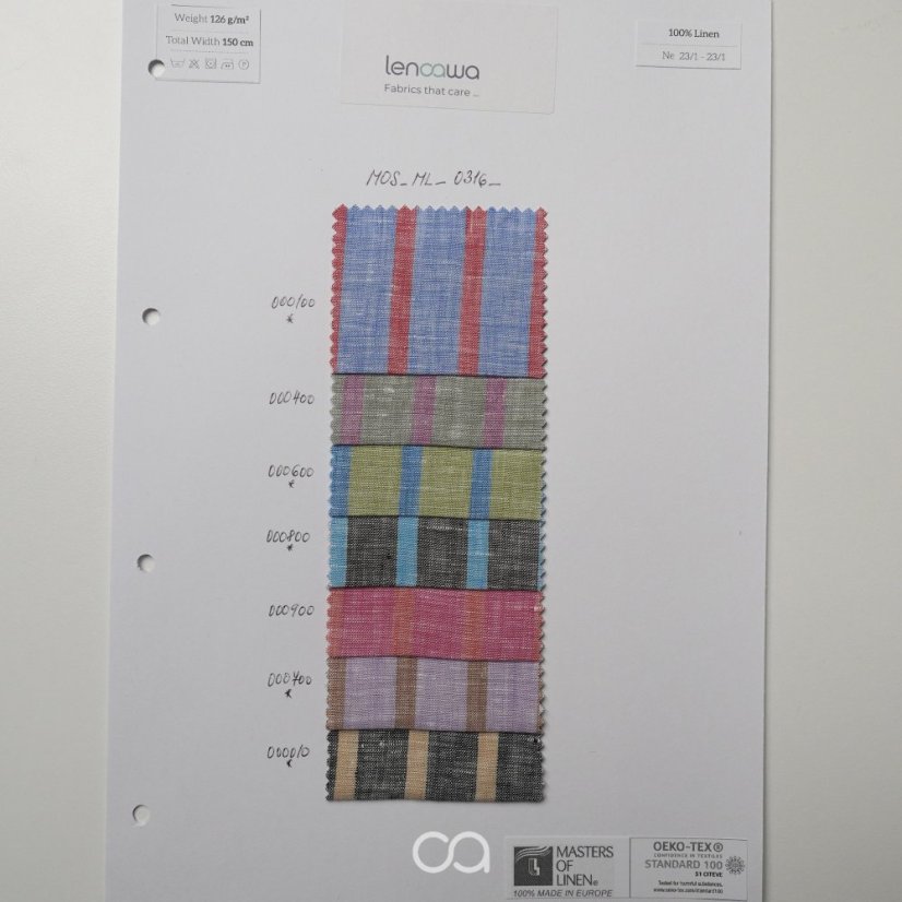 100% lněné tkaniny I 126 g/m2