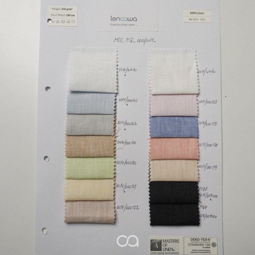 100% lněné tkaniny I 208 g/m2 - Kód produktu: MOS_MQU